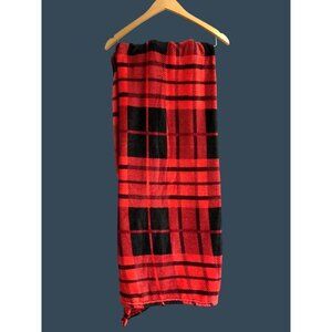 RED/BLACK BUFFALO CHECK PLAID THROW BLANKET